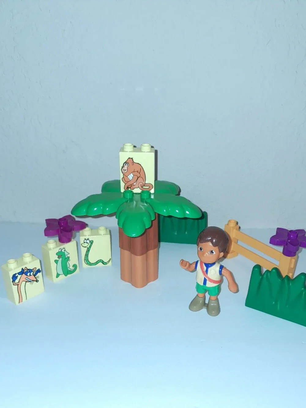 23 Piece LEGO DUPLO Preschool Building Toy: Dora, Diego, Boots, Slide, Carousel